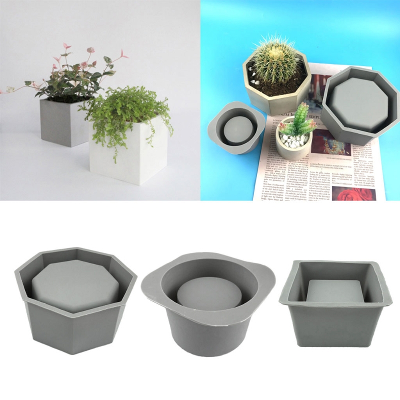 Potsticker Mold - แม่พิมพ์ซิลิโคนกระถางต้นไม้อวบน้ำงานแฮนด์เมดกระถางดอกไม้คอนกรีตแม่พิมพ์เรซินอีพ็อกซี่แบบมีที่ใส่แม่พิมพ์ R3MC