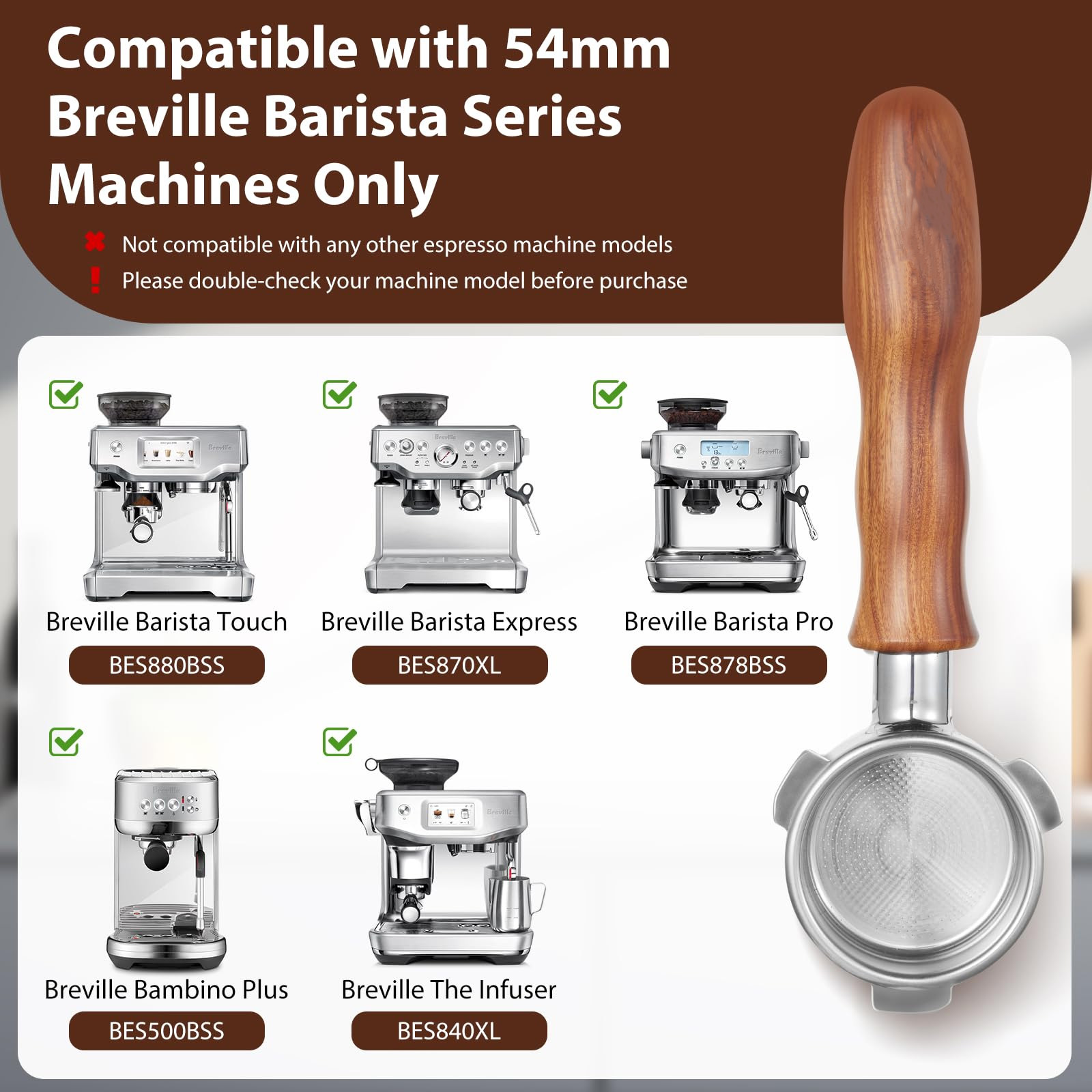 ที่จับกาแฟแบบไม่มีก้น ขนาด 54  - Breville Espresso Barista Touch บทวิจารณ์และราคา
