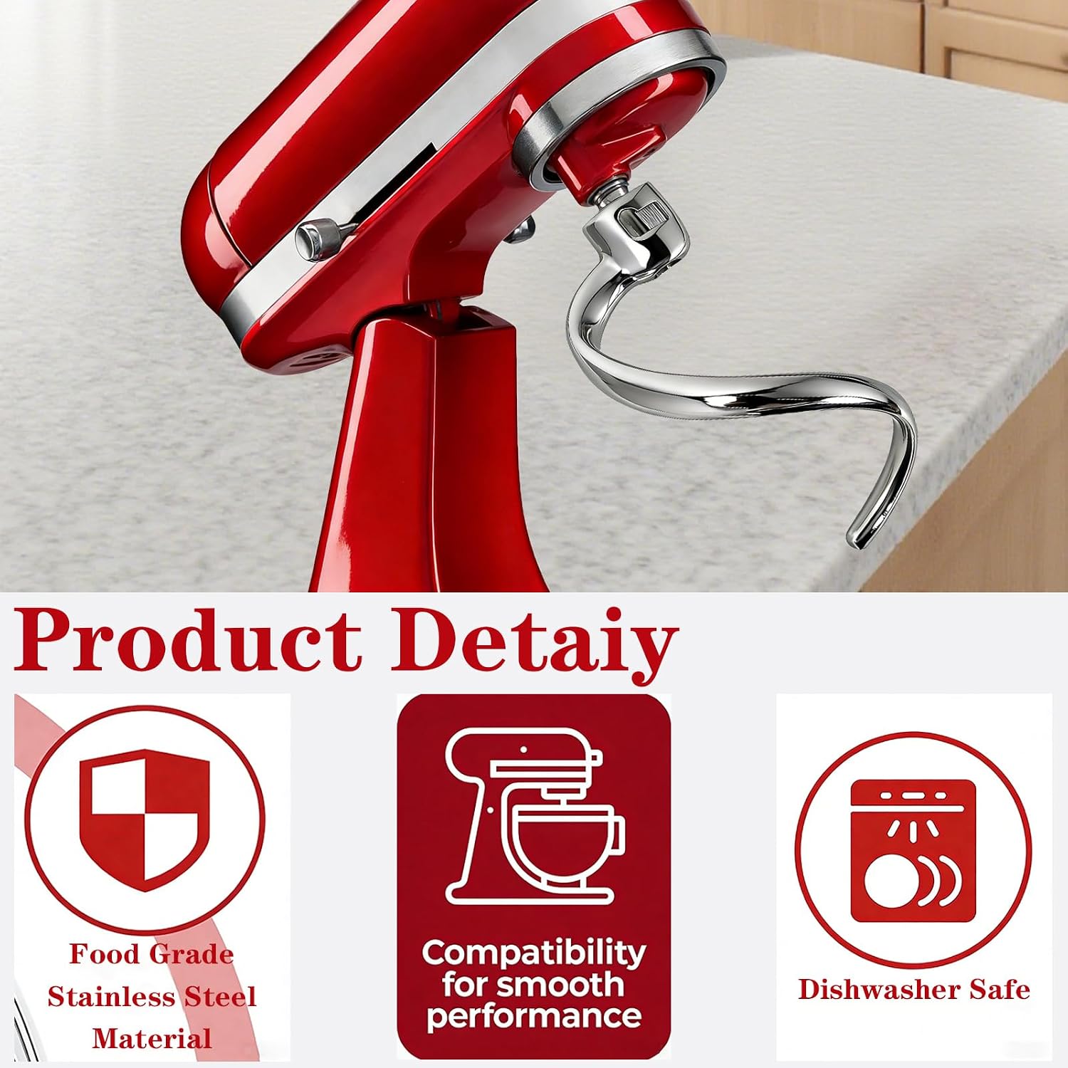 ตะขอเกี่ยวแป้งสแตนเลสแบบเกลียว - Kitchenaid Mixer Hand Mixer บทวิจารณ์และราคา