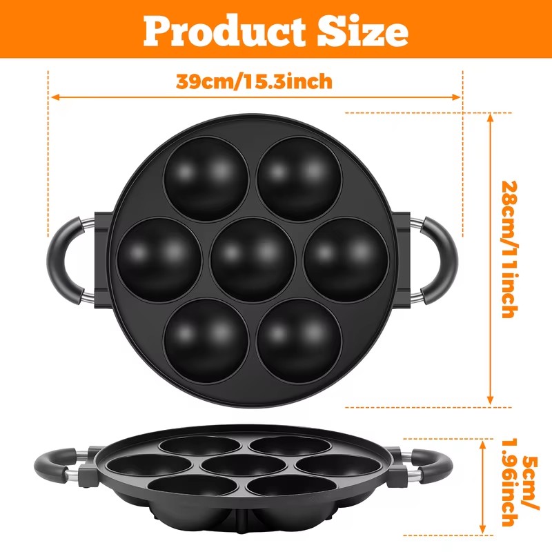 กระทะทาโกะยากิอะลูมิเนียม 7 ช่ - Takoyaki Grill Plate บทวิจารณ์และราคา